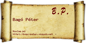 Bagó Péter névjegykártya